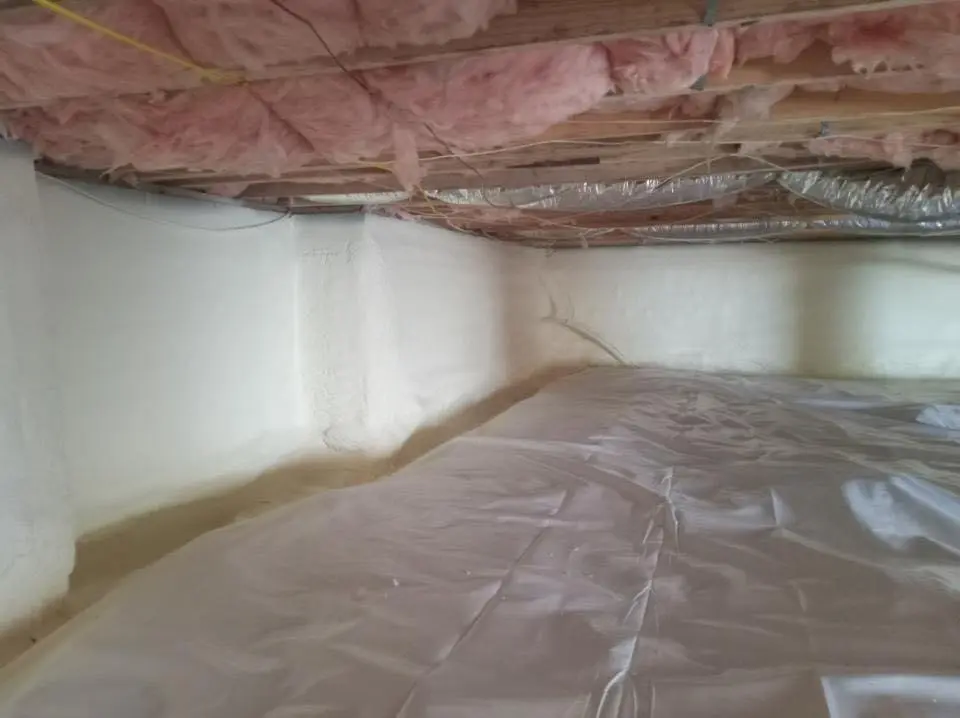 Crawl space encapsulation with closed-cell spray foam for Flat Roof Repair in Poteau