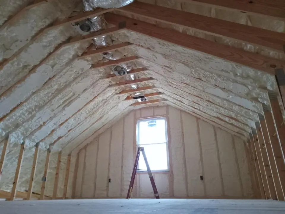 Spray foam roofing application for Crawl Space Insulation project in Poteau